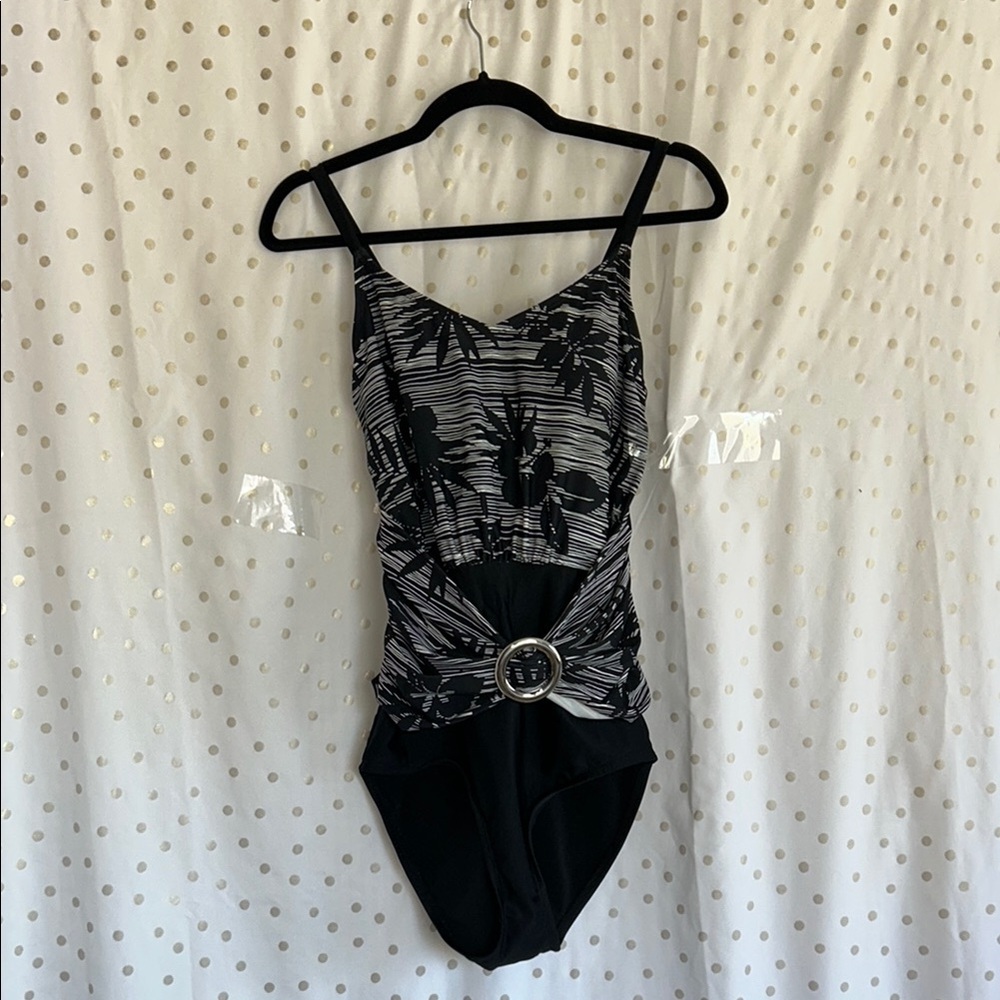 Merona Black and White One Piece Swimsuit